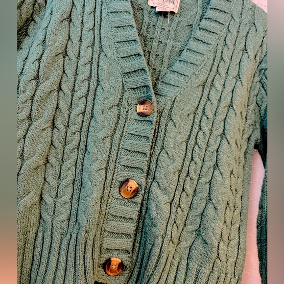 American Eagle Green Cable Knit Cardigan - Picture 2 of 5